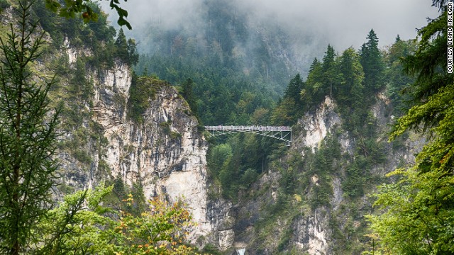 Marienbrucke spans the Pollat Gorge, close to Bavaria's famed Neuschwanstein Castle.