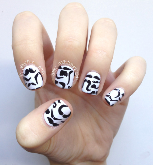 Found some time for Movember nails! Recreated the design I did...