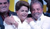 Respaldo clave. La ovación mayor de la noche se la llevó Luiz Lula da Silva, a quien Dilma definió como “el militante número uno de las causas del pueblo” (AP)