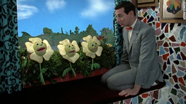 Pee-wee and the window box flowers have a heart to heart-to-heart-to-heart.