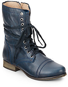 Troopa Leather Combat Boots by Steve Madden...