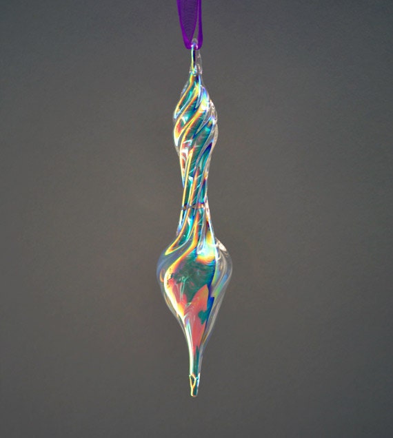 Blown Dichroic Glass Ornament