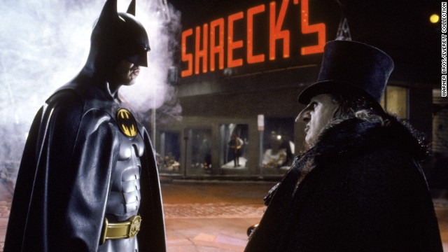 Twenty years after Adam West's Batman came Michael Keaton in Tim Burton's 1989 "Batman." He played more of a dark, explosive Batman, the opposite of West's goofy type. Keaton's performance in the Tim Burton movie received favorable reviews, and he became the first actor to reprise the role in 1992's "Batman Returns" with Danny DeVito as the Penguin. 