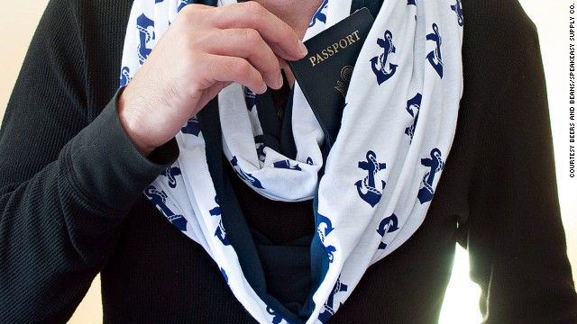 The Beer and Beans Speakeasy Scarf has a secret pocket in the folds of the fabric. Great for passport storage. 