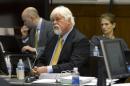 File - This Nov. 6, 2013 file photo shows anti-whaling activist Paul Watson, center, founder of the Oregon-based Sea Shepherd Conservation Society, as he listens during a contempt of court hearing in federal court in Seattle. Radical environmentalists have been found in contempt of court for failing to heed an order to halt their relentless campaign to disrupt the annual whale hunt off the waters of Antarctica. The 9th U.S. Circuit Court of Appeals on Friday, Dec. 19, 2014 ordered a lower court to determine how much Watson and members of the Sea Shepherd Conservation Society owe Japanese whalers. (AP Photo/Karen Ducey, Pool, file)