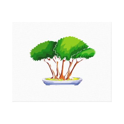 forest planting bonsai graphic green.png gallery wrapped canvas