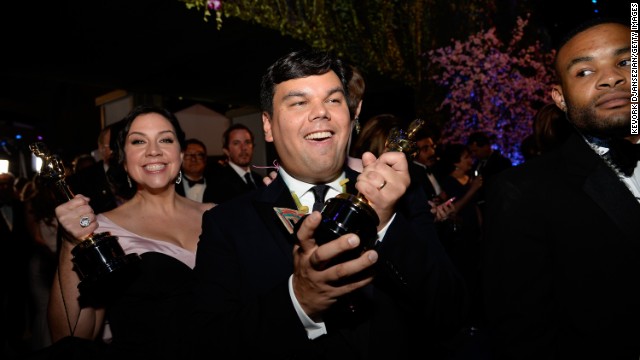 Robert Lopez became the latest member of the EGOT club Sunday night when his song, "Let It Go" -- written with his wife, Kristen Anderson-Lopez, left -- won the Oscar for best song. His other honors include Tonys for "Avenue Q" and "The Book of Mormon," Emmys for "Wonder Pets" and a Grammy for the "Book of Mormon" cast album. 