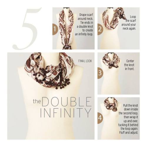 10 ways to tie a scarf knot: The Double Infinity Via