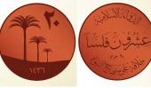 Modelo. En la Web, yihadistas mostraron cómo son las monedas que pretenden imponer en el califato (AP)
