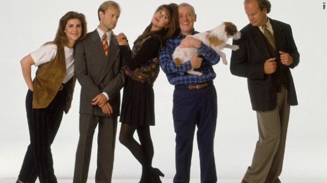 "Cheers'" spinoff "Frasier" was like catnip to Emmy voters. As Frasier Crane, Kelsey Grammer, right, played off against a number of wacky characters, especially David Hyde Pierce, second from left, as brother Niles.