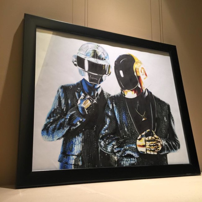 My talented little sister drew this Daft Punk portrait for my birthday present.