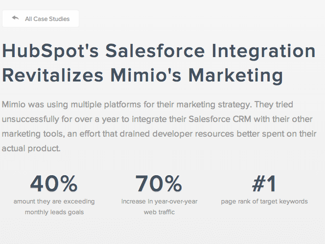 hubspot salesforce mimio marketing