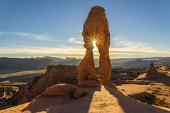 Into Sunset, Delicate Arch, Arches National Park, Moab, Utah.
