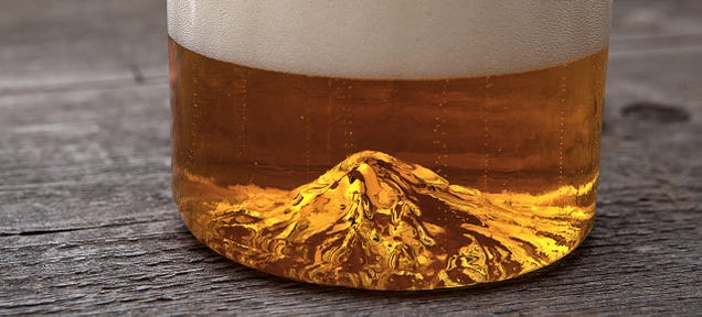 A Mt. Hood-Bottomed Pint Glass Is the Easiest Way To Tackle a Mountain