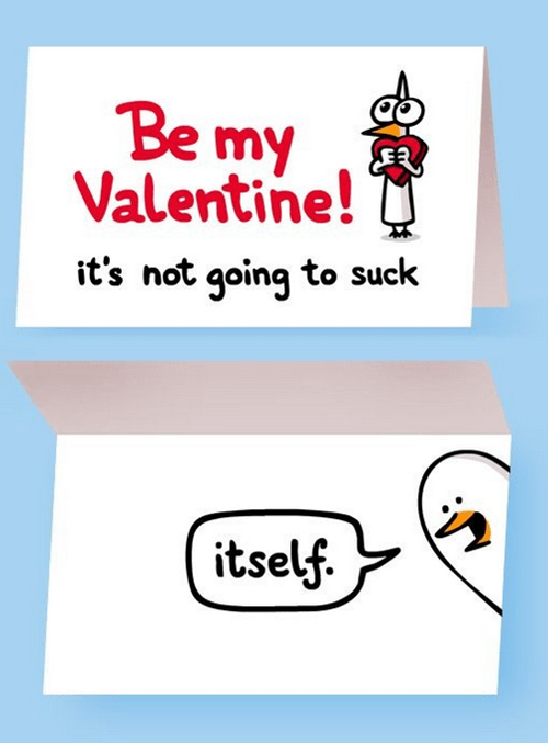 it's not going to suck itself valentine's card