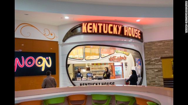 The Kentucky House is one of the fast-food restaurants inside the Isfahan City Center Mall.
