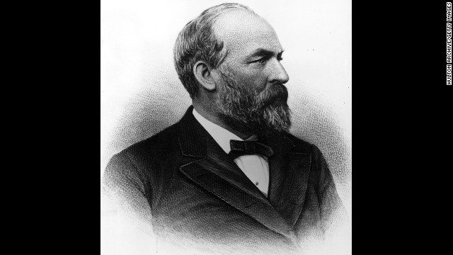 James A. Garfield, the20th president (March to September 1881)<!-- --> </br> 