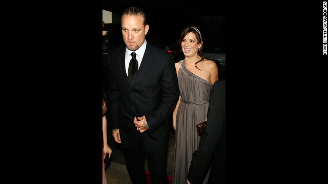In 2007, Bullock steps out with her then-husband, Jesse James, at the premiere of "Premonition" in Hollywood, California. 