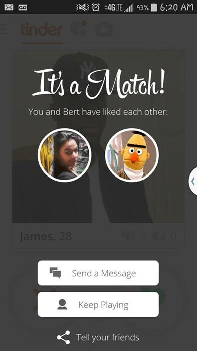 tinder,online dating,bert and ernie,funny,g rated,dating