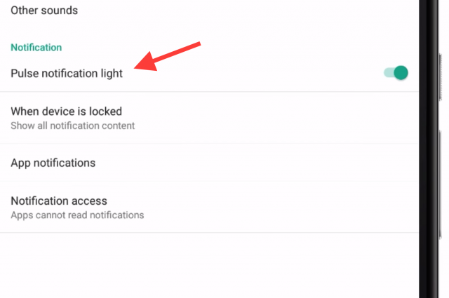 Nexus 6 Lollipop LED Pulse notification light toggle