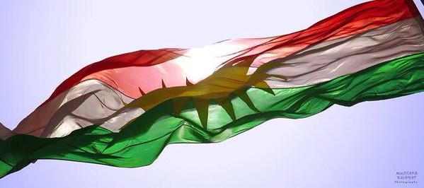 Kurdistan Flag flying high in Kurdish Kurdistan