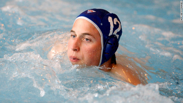 Prince William makes his water polo debut for the Scottish national universities squad in the annual Celtic Nations tournament in 2004.