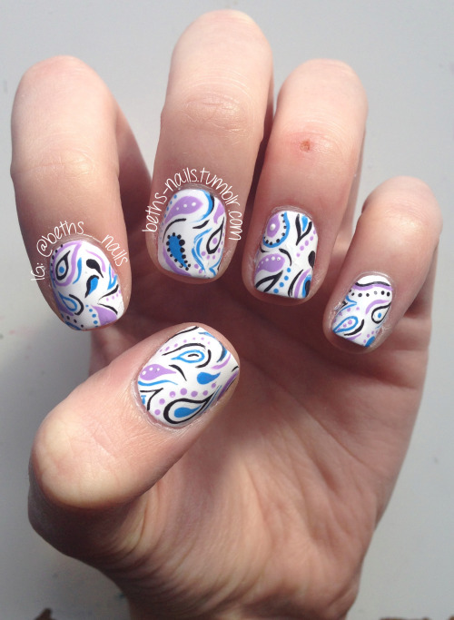 Abstract PaisleyWhite: Essie- Blancthe rest was done with...