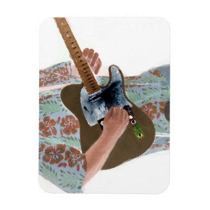 guitar player painting invert music design rectangle magnets