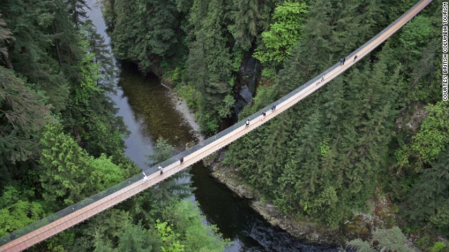 Capilano Suspension Bridge is Vancouver, Canada's, most popular attraction, welcoming 700,000-plus visitors a year. It hangs 70 meters above the Capilano River.