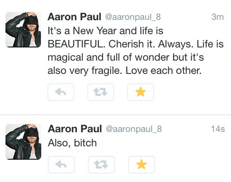 aaron paul,twitter,new years,failbook