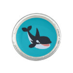 Cute Happy Cartoon Killer Whale Ring