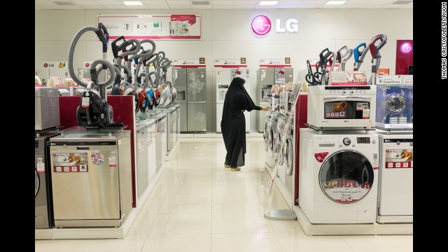A woman shops for appliances inside the Isfahan mall in June.