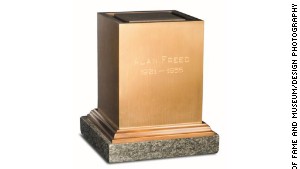 The urn containing Alan Freed\'s ashes. 