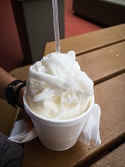 Shaved Ice: Haupia flavor with fresh coconut shavings