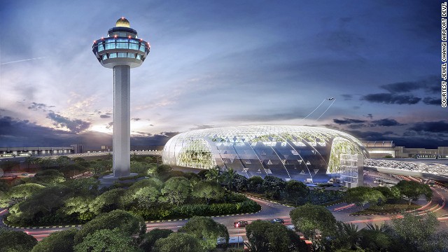 Singapore's Jewel Changi airport will have five stories of retail, gardens and restaurants, and a hotel with a five-story parking lot underground.