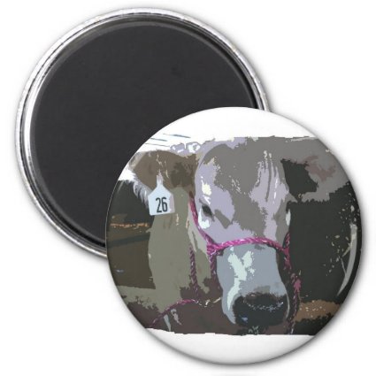 White cow head picture, cartoonized refrigerator magnets