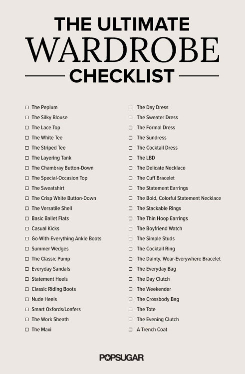 The ultimate wardrobe checklist