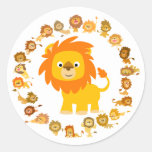 Cute Cartoon Lion Mandala Sticker