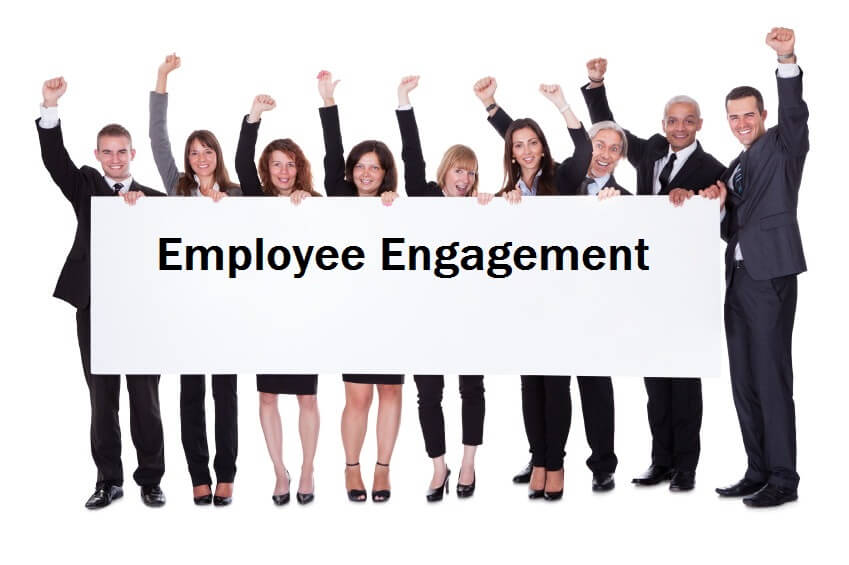 happy workers sign employee engagement