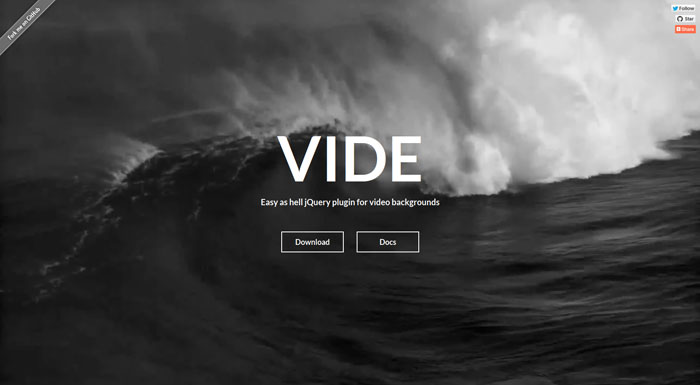 VIDE: Easy as hell jQuery plugin for video backgrounds