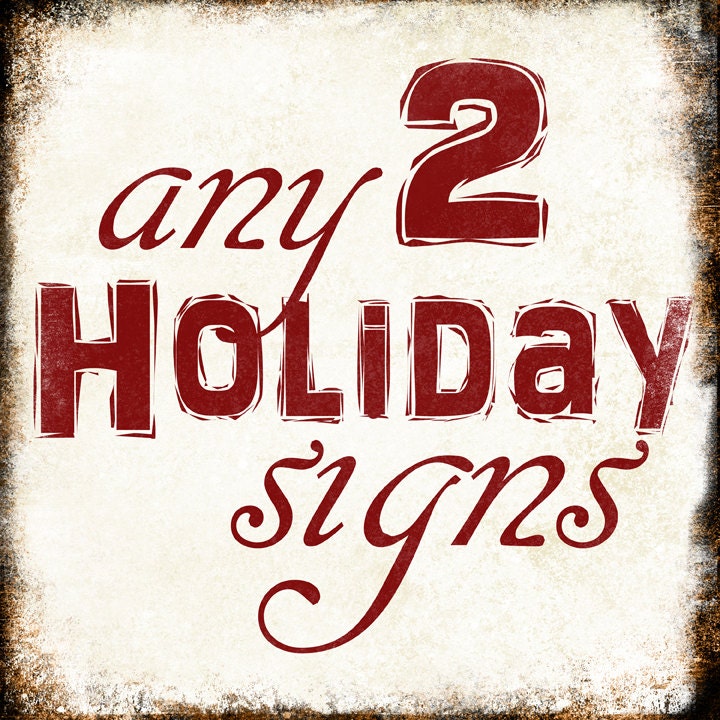 Any 2 // Metal Holiday Signs // Holiday Decorations // 5.5" 22" // Mantel Decor // Table Centerpiece // Wreath Accessories