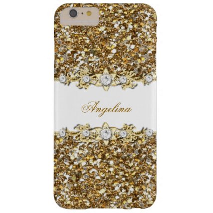 Silver White Gold Faux Diamond Jewel Glitter Barely There iPhone 6 Plus Case