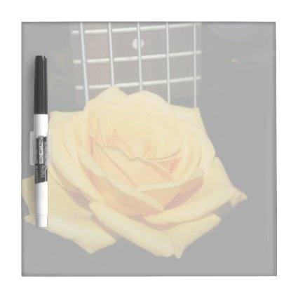yellow rose five string bass music design photo dry erase whiteboards