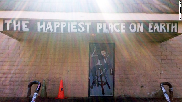 A message on the front entrance of the Double Down Saloon declares the 24-hour dive bar and music venue to be "The Happiest Place on Earth." It is correct.