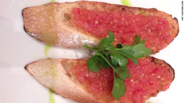 Serrano's take on a Spanish classic, pan tomate (tomatoes and garlic on grilled, olive-oil doused bread), is a study in seasonality. Yes, in the middle of the desert.