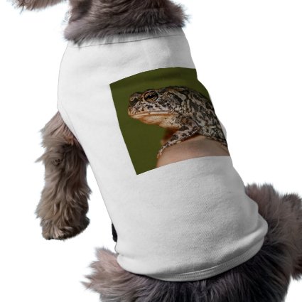 Small Toad Frog on finger against green door Dog Shirt