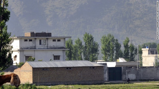 The compound where Osama bin Laden was killed is guarded by Pakistani police on May 4, 2011.