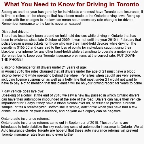 Car Insurance Toronto – What You Need to Know for Driving in Toronto ...