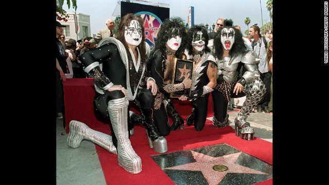 KISS received a star on the Hollywood Walk of Fame in 1999. The four original members, who had reunited in 1996, were on hand for the unveiling. 