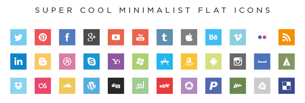 Iconos Sociales -- Super cool minimalist flat icons by Jorge Calvo